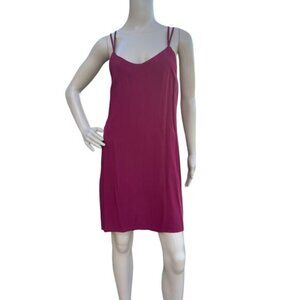 Shein Women's Burgundy Spaghetti Strap V-Neck Crisscross Backless Mini Dress S/4